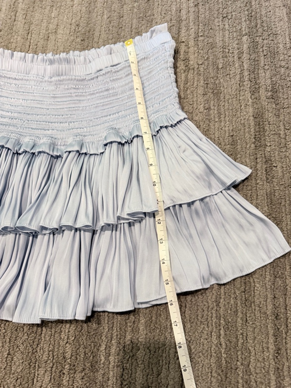 Light Blue Ruffled Tiered Mini Skirt - Picture 8 of 14